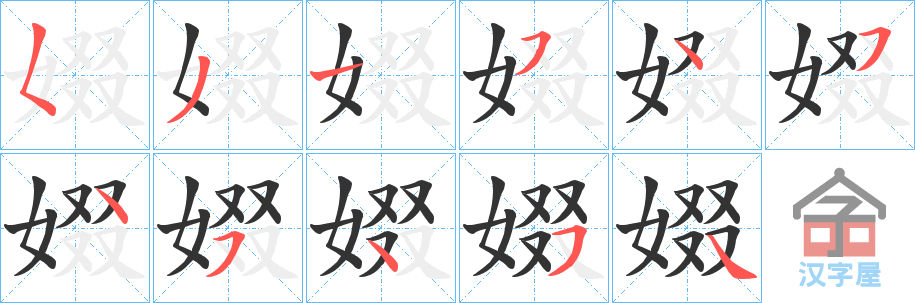 ���ߡ��ı�˳�ֲ���ʾ��һ��һ��д�֣�