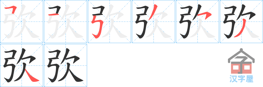 ���z���ı�˳�ֲ���ʾ��һ��һ��д�֣�