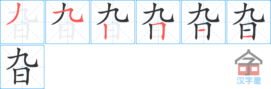 ��긡��ı�˳�ֲ���ʾ��һ��һ��д�֣�