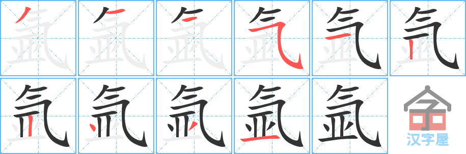 ��벡��ı�˳�ֲ���ʾ��һ��һ��д�֣�