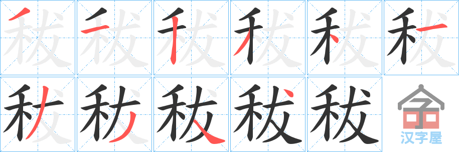 ���z���ı�˳�ֲ���ʾ��һ��һ��д�֣�