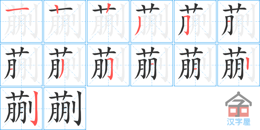 ���ᡷ�ı�˳�ֲ���ʾ��һ��һ��д�֣�