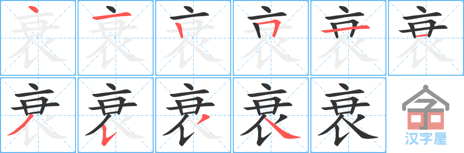 ��˥���ı�˳�ֲ���ʾ��һ��һ��д�֣�