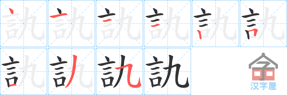 ��Ӊ���ı�˳�ֲ���ʾ��һ��һ��д�֣�