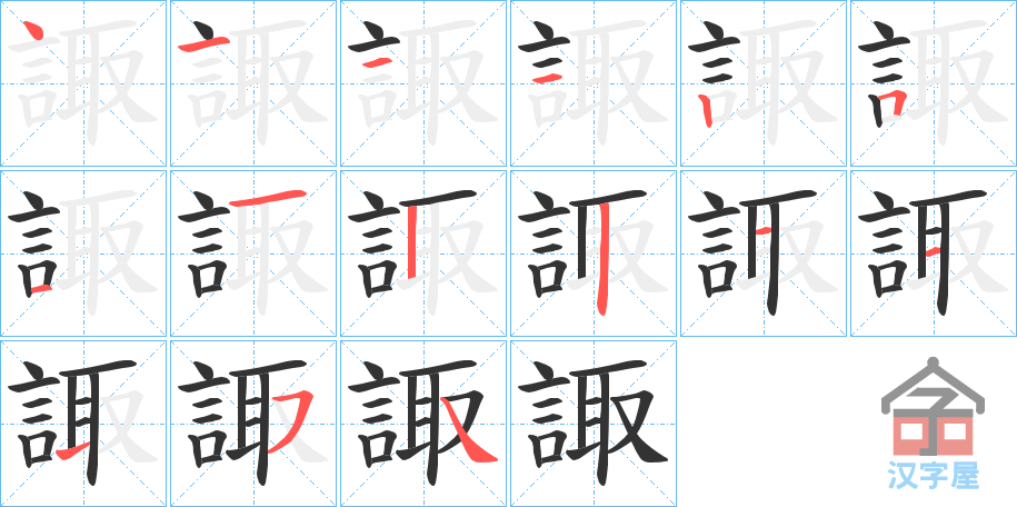 ��Ռ���ı�˳�ֲ���ʾ��һ��һ��д�֣�