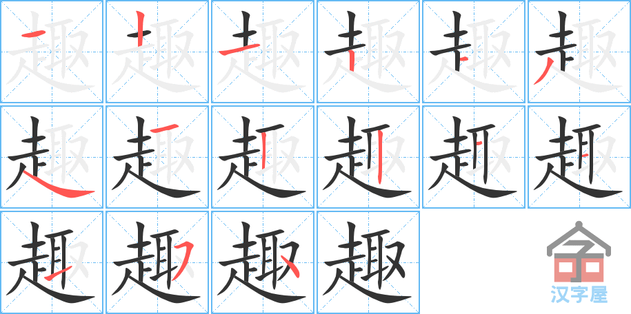 ��Ȥ���ı�˳�ֲ���ʾ��һ��һ��д�֣�