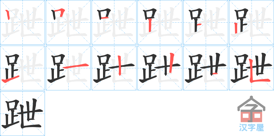 ��ژ���ı�˳�ֲ���ʾ��һ��һ��д�֣�