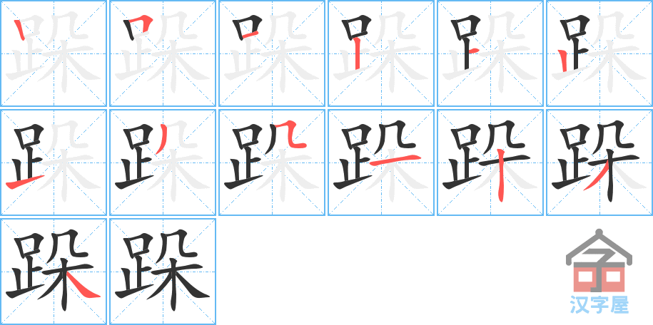 ���塷�ı�˳�ֲ���ʾ��һ��һ��д�֣�