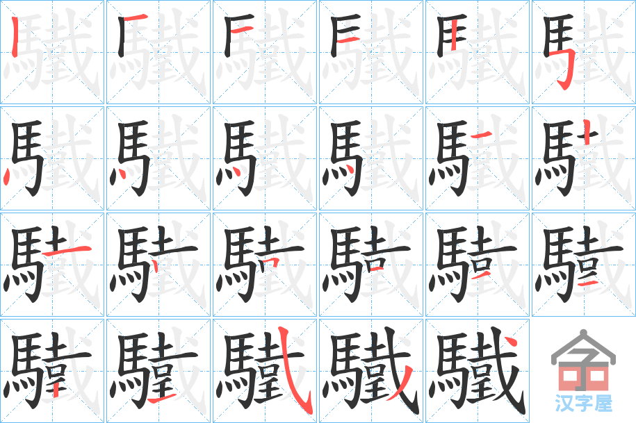 ��򝡷�ı�˳�ֲ���ʾ��һ��һ��д�֣�